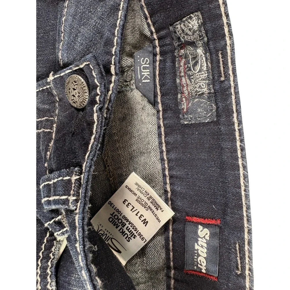 Silver Jeans Suki Mid Slim Bootcut Women's 31x33 Dark Wash Slim Bootcut Stretch